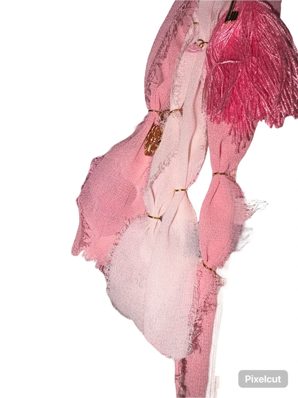 Pink Tassel Notebook with Charm Accent - Stylish Feminine Journal